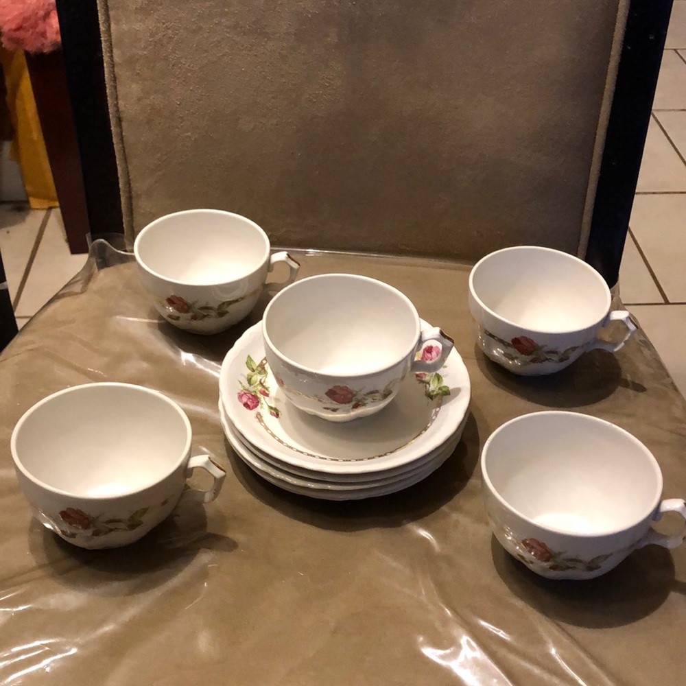 Vintage๐ฅณHP๐ฅณRose Teacup Set - Picture 1 of 8